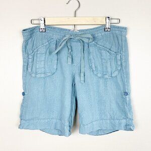 Lucky Brand Roll Up Drawstring Linen Shorts